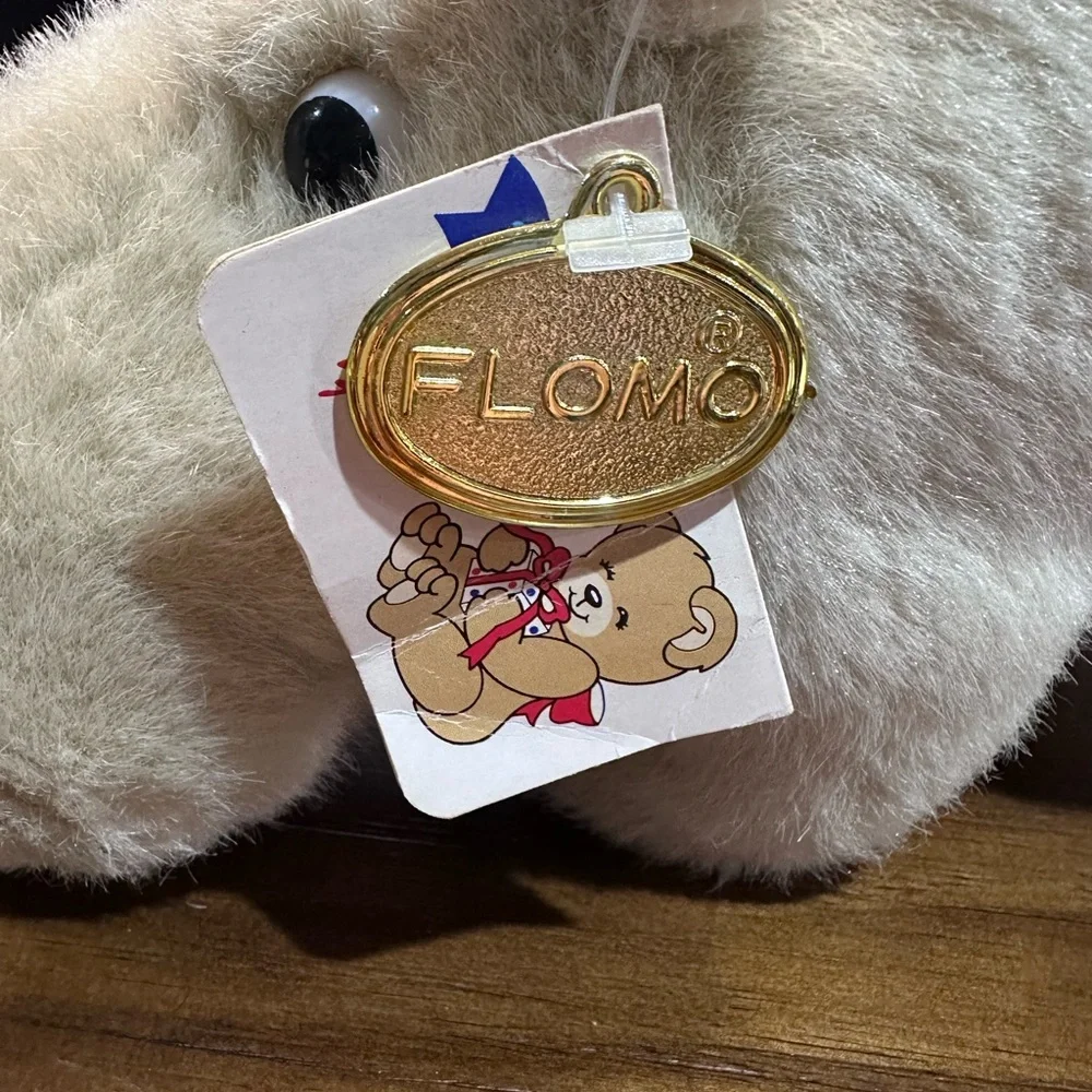 Vintage FLOMO Plush Hippo — 11” Cream‎ Tan Stuffed Animal with Original Tags